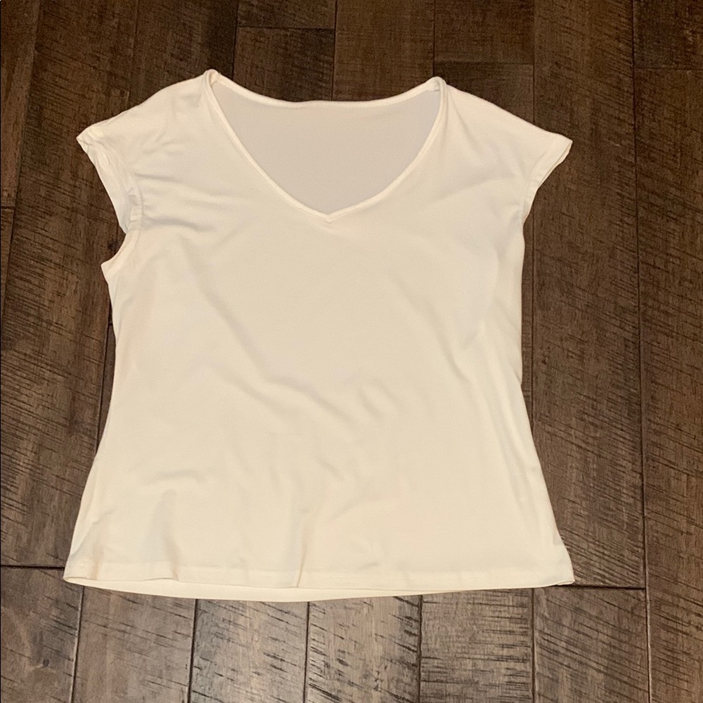 Women's White V-Neck Top